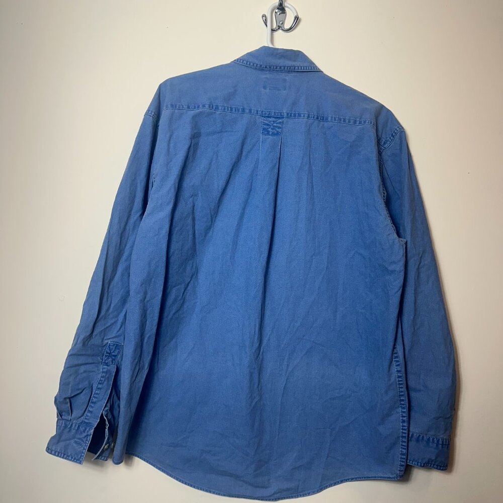 L.L.Bean Denim Sunwashed Canvas Shirt Traditional Fit Size M ptp22 - Picture 2 of 9